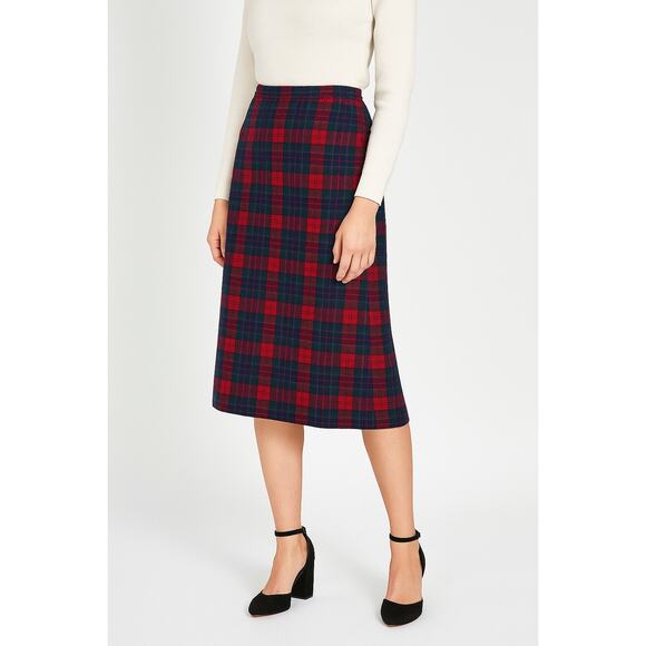 Vintage Pendleton Plaid Tartan Pure Virgin Wool A Line Midi Skirt Size 16 - Picture 1 of 10